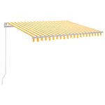 vidaXL Auvent manuel rétractable avec LED 300x250 cm Jaune et blanc