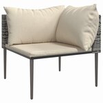 vidaXL Salon de jardin 5 Pièces avec coussins Gris Résine tressée