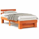 vidaXL Cadre de lit Marron cire 90 x 190 cm Bois massif en pin