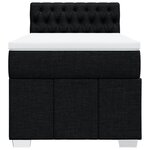 vidaXL Sommier à lattes de lit avec matelas Noir 90x200 cm Tissu