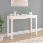 vidaXL Table console Blanc 110x40x75 cm Bois massif de pin