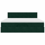 VidaXL Cadre de lit ottoman avec matelas vert foncé 180x200 cm velours