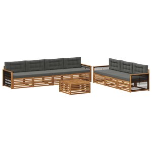vidaXL Ensemble de canapés d'extérieur 8 Pièces Naturel et Anthracite