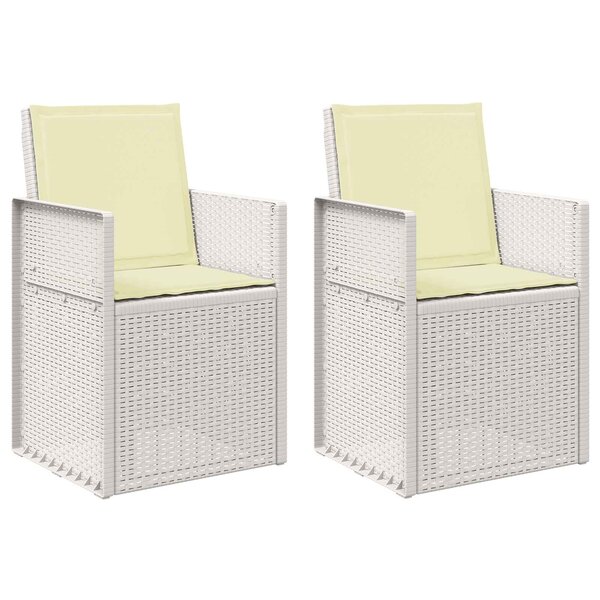 vidaXL Chaises de jardin salle à manger 2 pc Blanc et crème PP