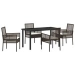 vidaXL Ensemble de salle à manger pour jardin 5 Pièces Marron Poly rotin