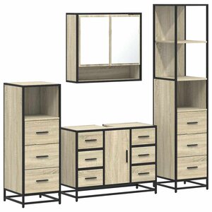 vidaXL Ensemble de meubles de salle de bain 4 Pièces chêne sonoma