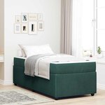 vidaXL Cadre de lit avec matelas Vert foncé 90 x 190 cm Velours