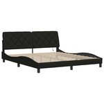 vidaXL Cadre de lit avec LED sans matelas noir 180x200 cm tissu