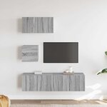 vidaXL Ensemble de meubles TV 4 Pièces Sonoma gris Bois d'ingénierie