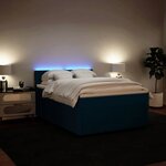 vidaXL Sommier à lattes de lit et matelas bleu 140x200 cm velours