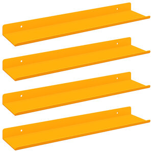 vidaXL Étagère flottante 4 Pièces Jaune moutarde 40 x 8 5 x 2 5 cm Acier