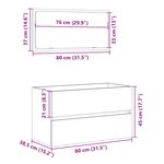 vidaXL Meuble de salle de bain avec miroir chêne sonoma 80x38 5x45 cm
