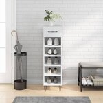 vidaXL Armoire à chaussures blanc 30x35x105 cm bois d'ingénierie