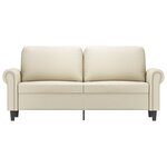 vidaXL Canapé à 2 places Crème 140 cm Similicuir