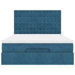 vidaXL Cadre de lit ottoman avec matelas bleu foncé 140x190 cm velours