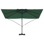 vidaXL Parasol Roma à Bras Déporté Vert et Noir 352 x 251 x 260 cm