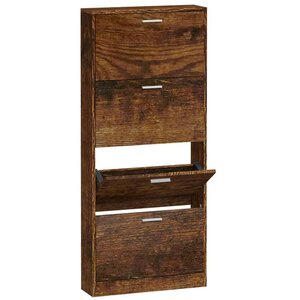 vidaXL Armoire à chaussures Chêne fumé 59x17x150 cm Bois d'ingénierie