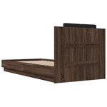 vidaXL Cadre de lit avec LED sans matelas chêne marron 100x200 cm