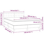 vidaXL Sommier à lattes de lit avec matelas Noir 140x200 cm Tissu
