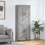 vidaXL Buffet haut Sonoma gris 69 5x34x180 cm Bois d'ingénierie