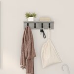 vidaXL Porte-manteau mural avec étagère Gris béton 40 x 10.5 x 10.5 cm