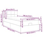 vidaXL Cadre de lit ottoman avec matelas bleu 90x190 cm tissu