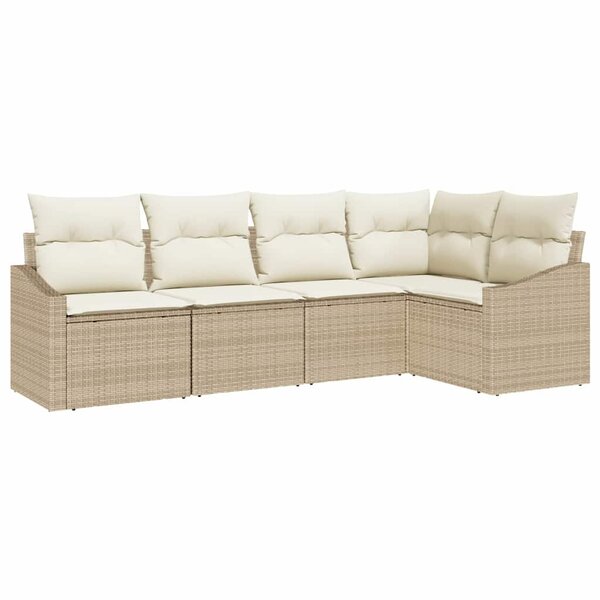 vidaXL Ensemble de salle à manger pour jardin 5 Pièces Beige  Crème