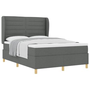 vidaXL Lit à ressorts avec matelas Gris foncé 200 x 160 cm tissu