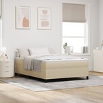 Cadre de lit vidaXL Vert clair Gris 140x190 cm Tissu en velours côtelé
