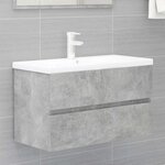 vidaXL Ensemble de meubles de salle de bain 2 Pièces gris béton