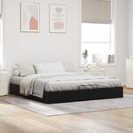 vidaXL Cadre de lit ottoman Noir King size Simili cuir