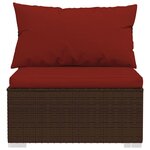 vidaXL Salon de jardin 10 Pièces avec coussins marron résine tressée