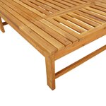 vidaXL Chaise longue coussin/oreiller blanc crème bois massif acacia