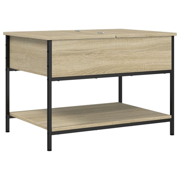 vidaXL Table basse chêne sonoma 70x50x50 cm bois d'ingénierie et métal