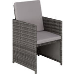 Tectake Salon de jardin LAUSANNE 2 places - gris