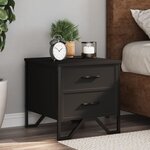 vidaXL Table de chevet noir 40x41x40 cm bois d’ingénierie
