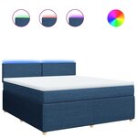 vidaXL Sommier à lattes de lit avec matelas Bleu 180x200 cm Tissu