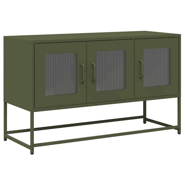 vidaXL Meuble TV vert olive 100 5x39x60 5 cm acier laminé à froid