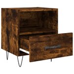 vidaXL Tables de chevet 2Pièces chêne fumé 40x35x47 5cm bois d’ingénierie