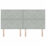 vidaXL Tête de lit Montage mural Géométrique Gris clair 180 cm Velours