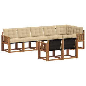 vidaXL Ensemble de canapés d'extérieur 8 Pièces Naturel et Beige