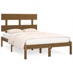 vidaXL Cadre de lit Marron miel Bois massif 200x200 cm