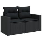 vidaXL Salon de jardin 10 Pièces avec coussins noir résine tressée