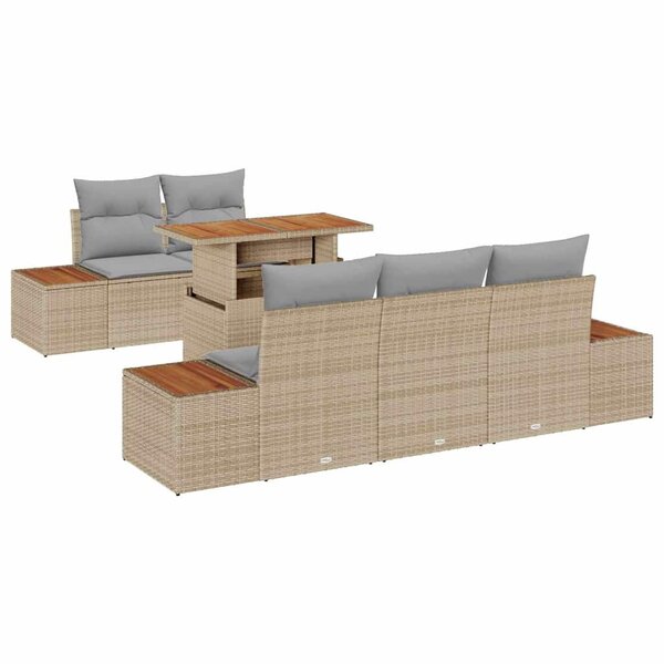 vidaXL Ensemble de salle à manger pour jardin 6 Pièces Beige et gris