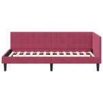 vidaXL Cadre de lit d'angle Rouge bordeaux 90 x 190 cm Velours