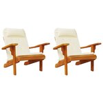 vidaXL Coussins de chaise adirondack lot de 2 crème tissu oxford
