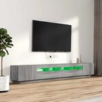 vidaXL Ensemble de meubles TV avec lumières LED 3 Pièces Sonoma gris