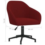 vidaXL Chaise pivotante de salle à manger Rouge bordeaux Velours