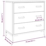 vidaXL Commode 75x35x70 cm Bois de pin massif