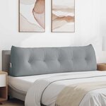 vidaXL Coussin de Dos Gris clair 160 x 24 x 50 cm tissu